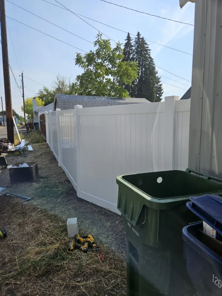 Vinyl side-yard installation